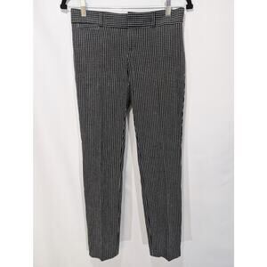 Banana Republic Sloan Fit Windowpane Ankle Pants Black White Size 0